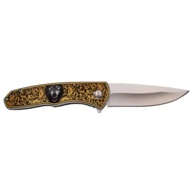 THIRD FOLDING KNIFE WOLF GOLD PATTERN - CLICK ARMS