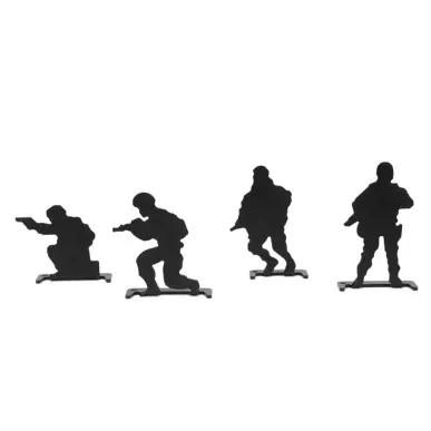 SET OF 4 METAL SOLDIER TARGETS - CLICK ARMS
