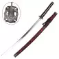 KATANA DECO STEEL BLADE BLACK SILK RED PATTERN