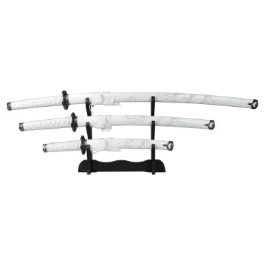 ORNAMENTAL SET KATANA-WAKIZASHI-TANTO WHITE - CLICK ARMS